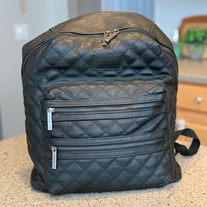 City Quilted Faux Leather Diaper Backpack